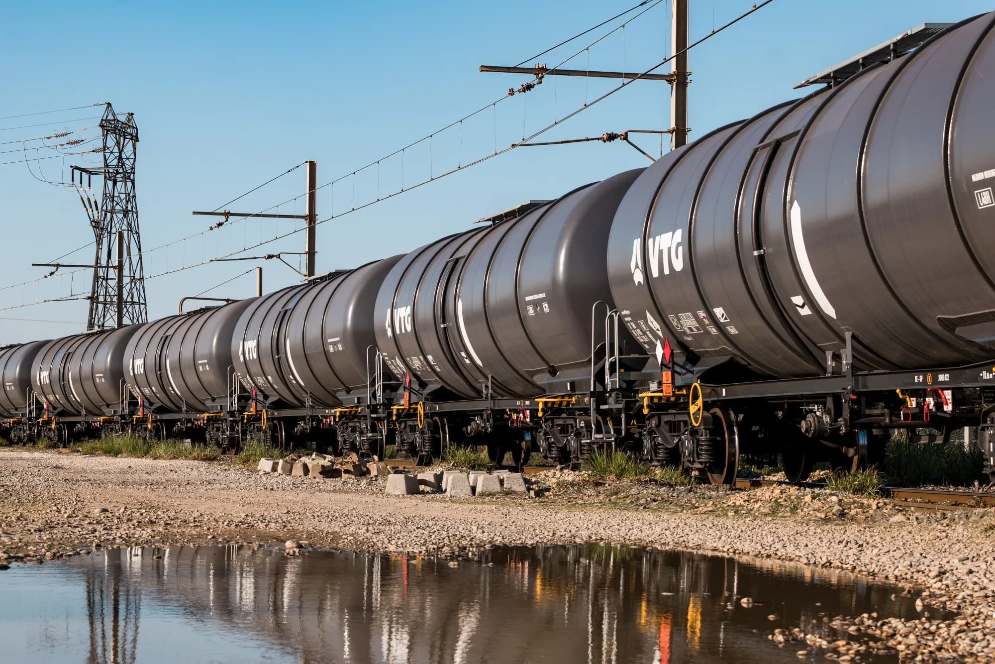 Des wagons-citernes transportant du petrole