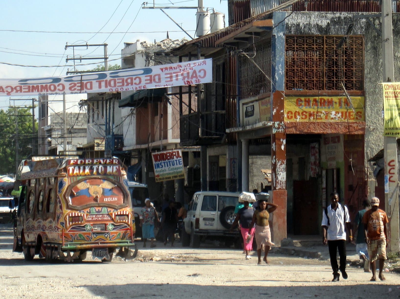 A colorful hillside neighborhood in Port-au-Prince, Haiti