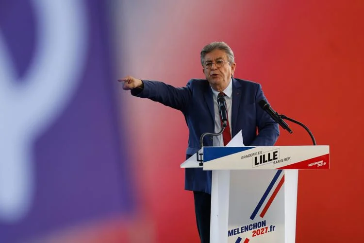Jean-Luc Melenchon lors d'un meeting de campagne